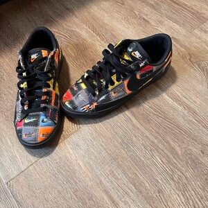 Nike Black and Orange Performance Sneakers